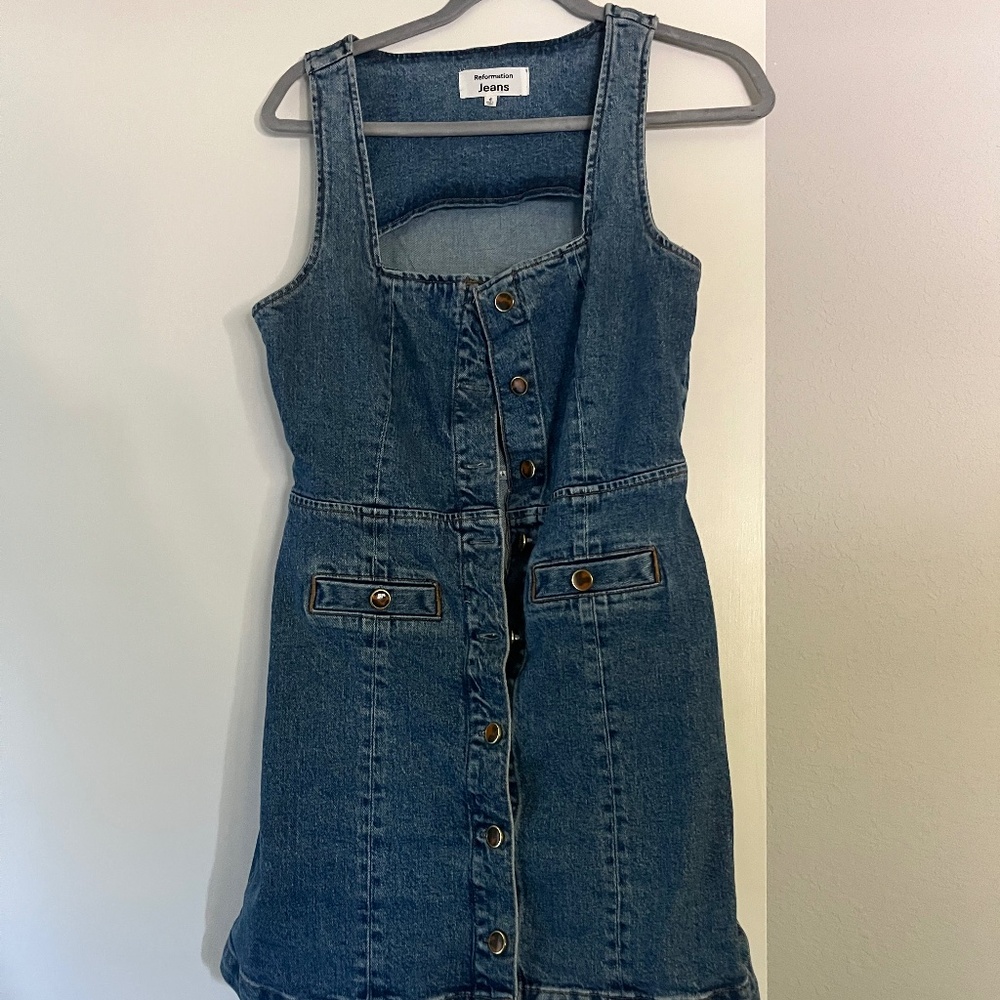 Reformation Dionne Denim Mini Dress Size 6